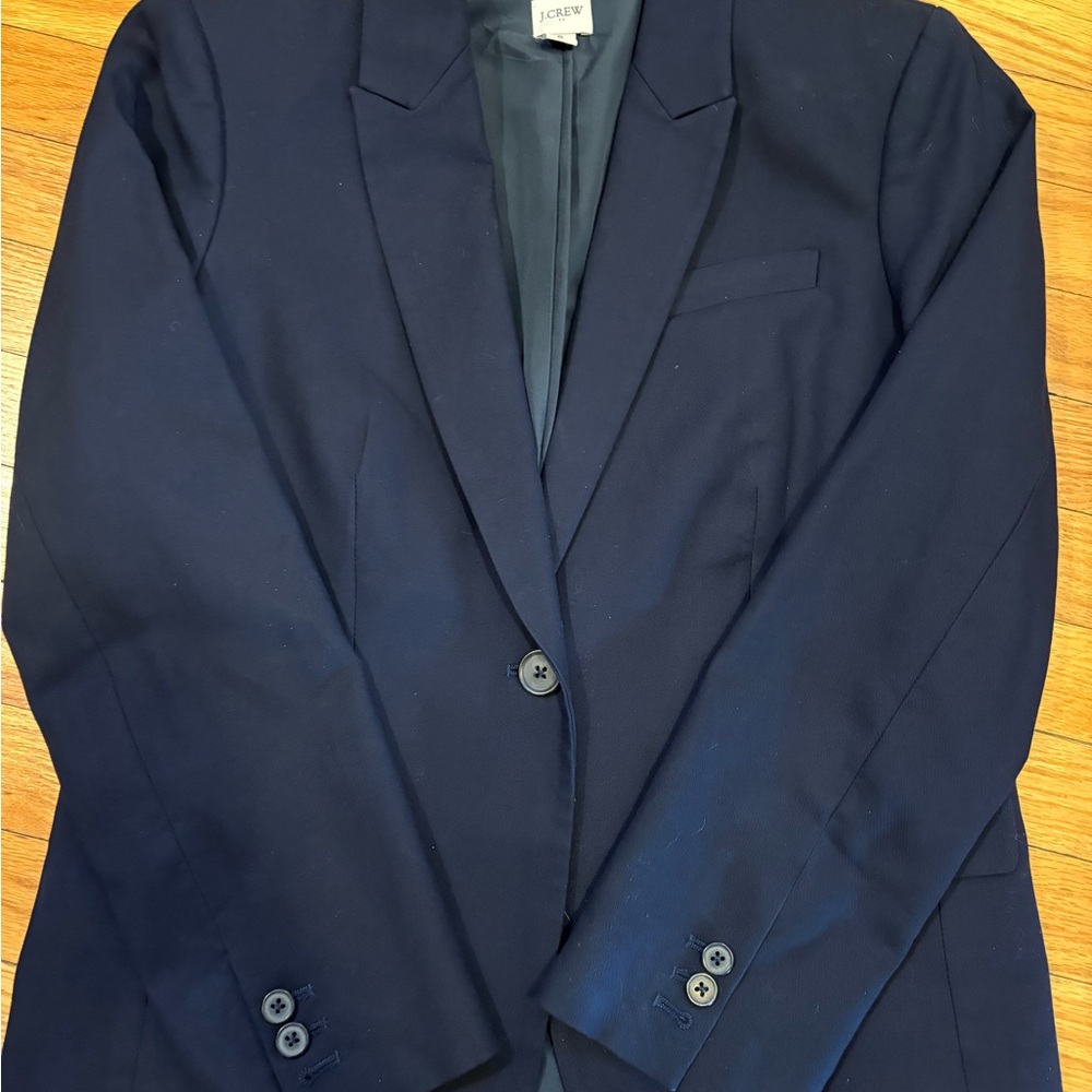 J. Crew Navy Single-Button Tailored Blazer